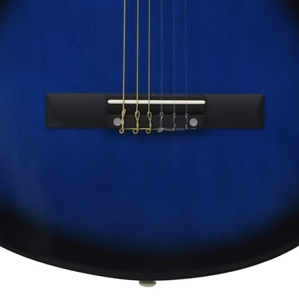 klassisk guitar med taske for begyndere 4/4 39" blå