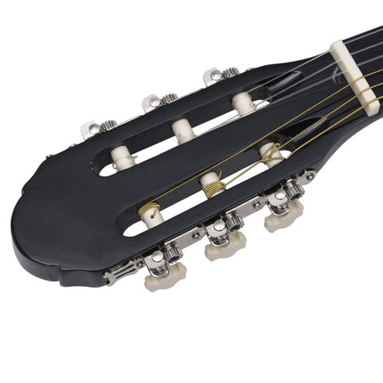 klassisk guitar med taske for begyndere 4/4 39" sort