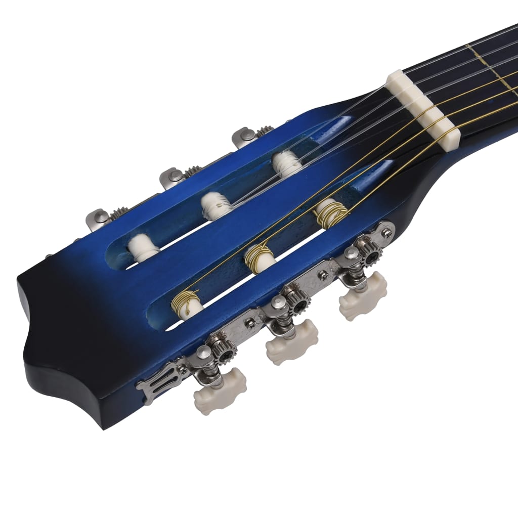 klassisk guitar med taske for begyndere og børn 1/2 34" blå