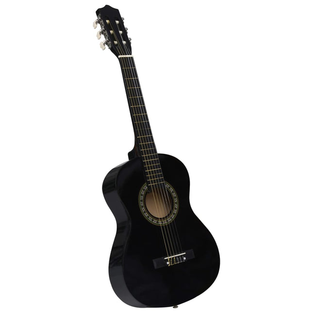 klassisk guitar med taske for begyndere og børn 1/2 34" sort