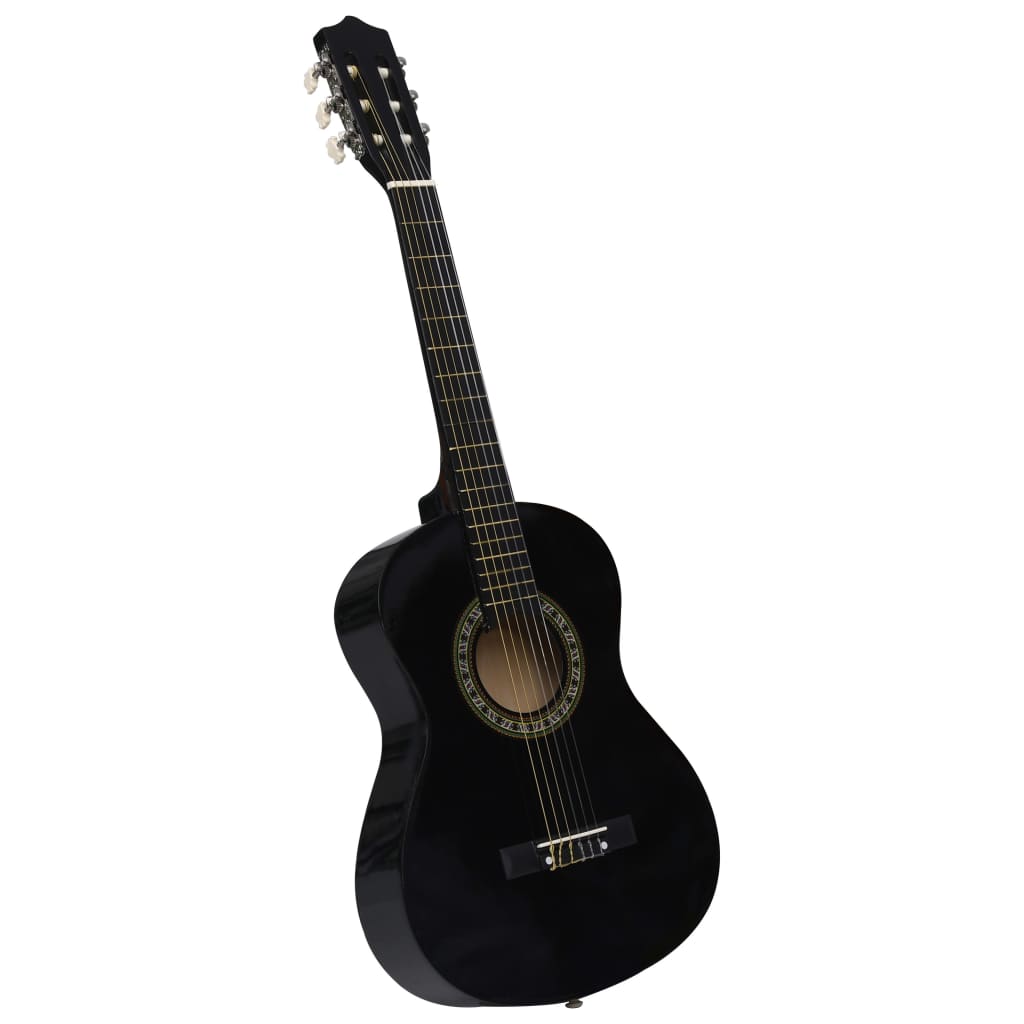 klassisk guitar med taske for begyndere og børn 1/2 34" sort