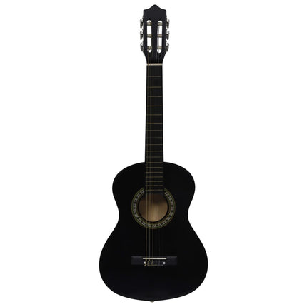 klassisk guitar med taske for begyndere og børn 1/2 34" sort
