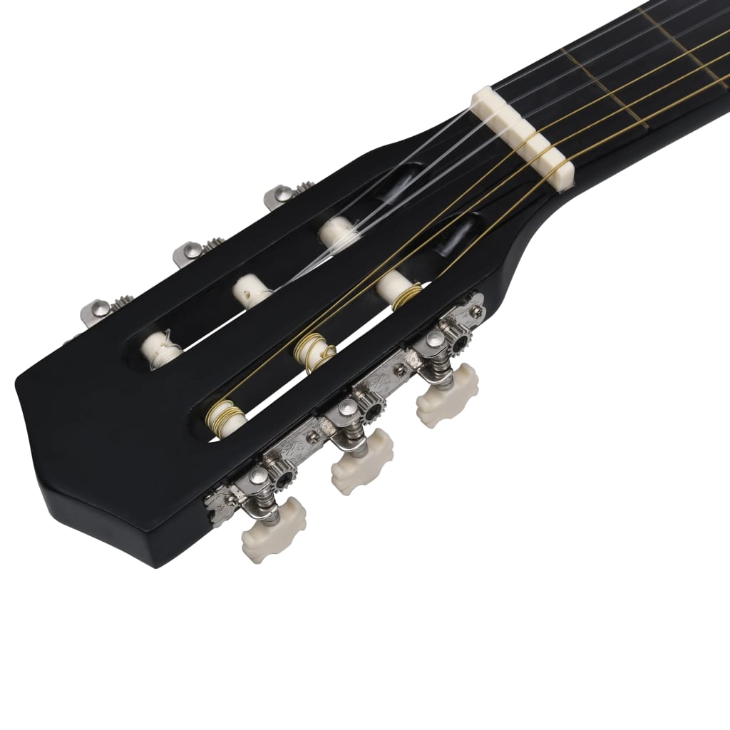 klassisk guitar med taske for begyndere og børn 1/2 34" sort