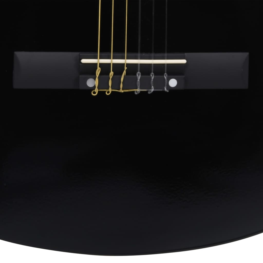 klassisk guitar med taske for begyndere og børn 1/2 34" sort