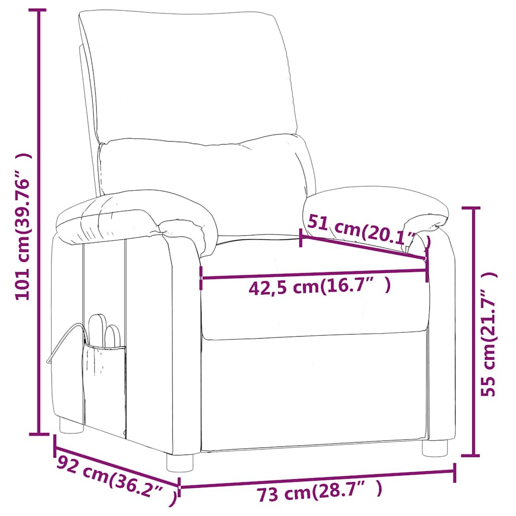 massagestol stof brun