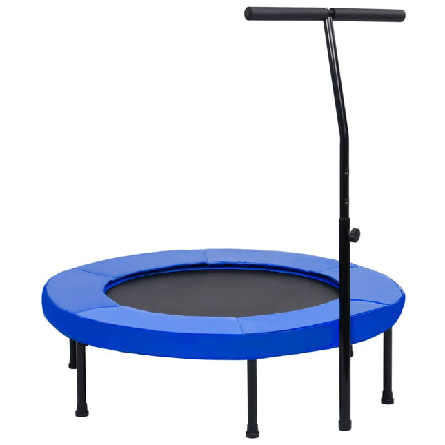 fitnesstrampolin med håndtag og sikkerhedspude 102 cm