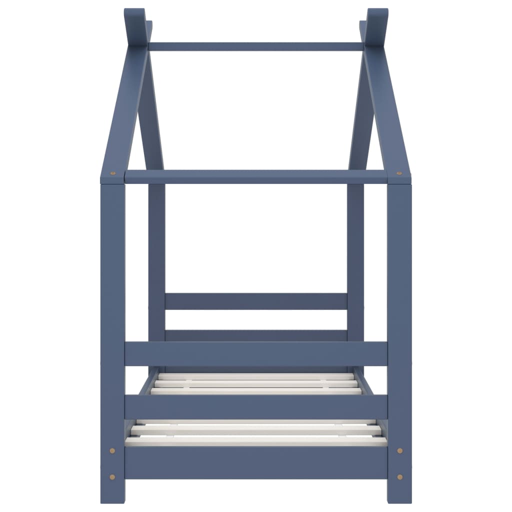 sengestel til børneseng 70x140 cm massivt fyrretræ grå