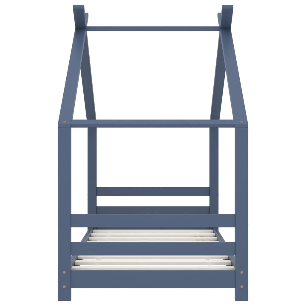 sengestel til børneseng 80x160 cm massivt fyrretræ grå