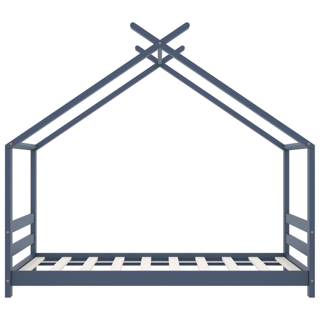 sengestel til børneseng 80x160 cm massivt fyrretræ grå