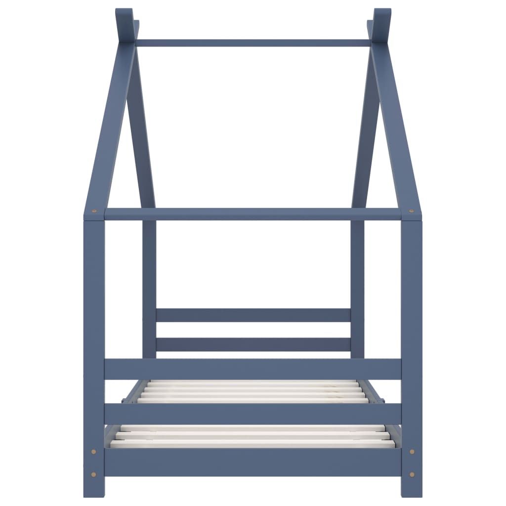 sengestel til børneseng 90x200 cm massivt fyrretræ grå