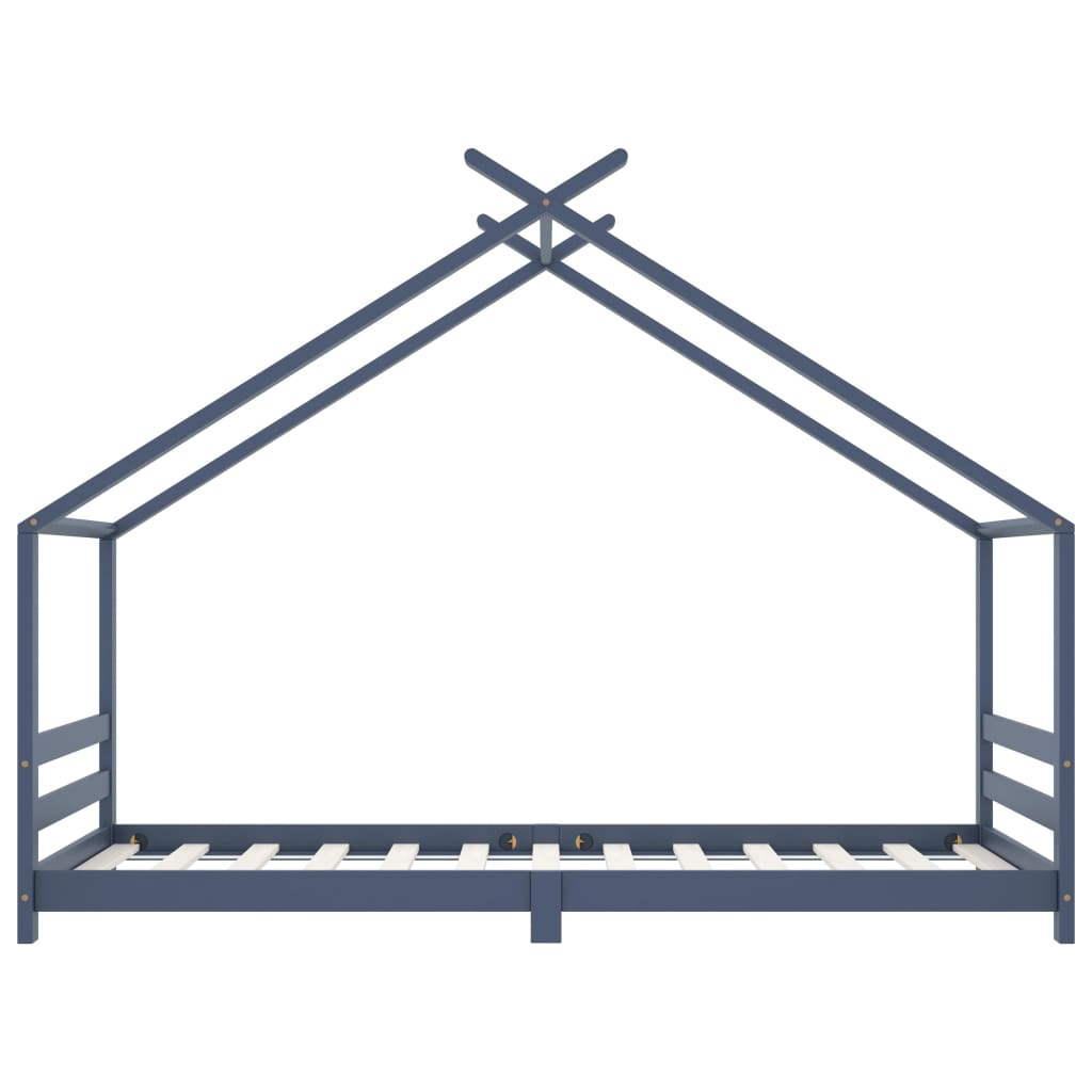 sengestel til børneseng 90x200 cm massivt fyrretræ grå