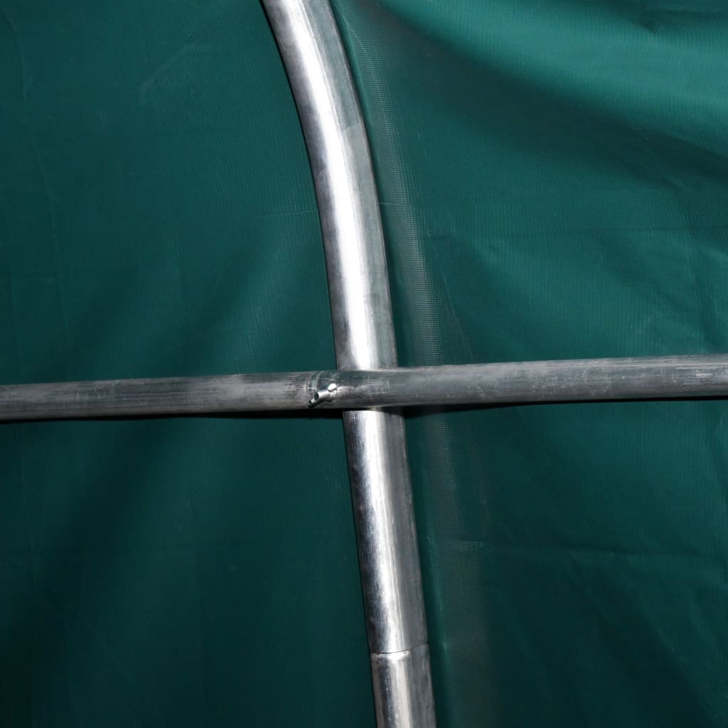 flytteligt læskur til husdyr PVC 550 g/m² 3,3x3,2 m mørkegrøn
