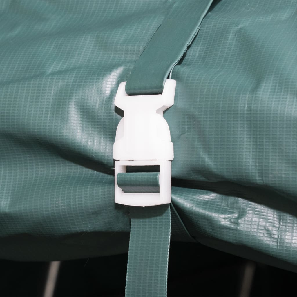 flytteligt læskur til husdyr PVC 550 g/m² 3,3x3,2 m mørkegrøn