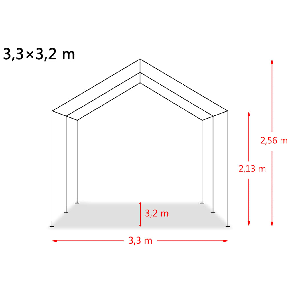 flytteligt læskur til husdyr PVC 550 g/m² 3,3x3,2 m mørkegrøn
