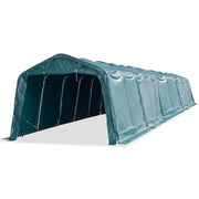 flytteligt læskur til husdyr PVC 550 g/m² 3,3x16 m mørkegrøn
