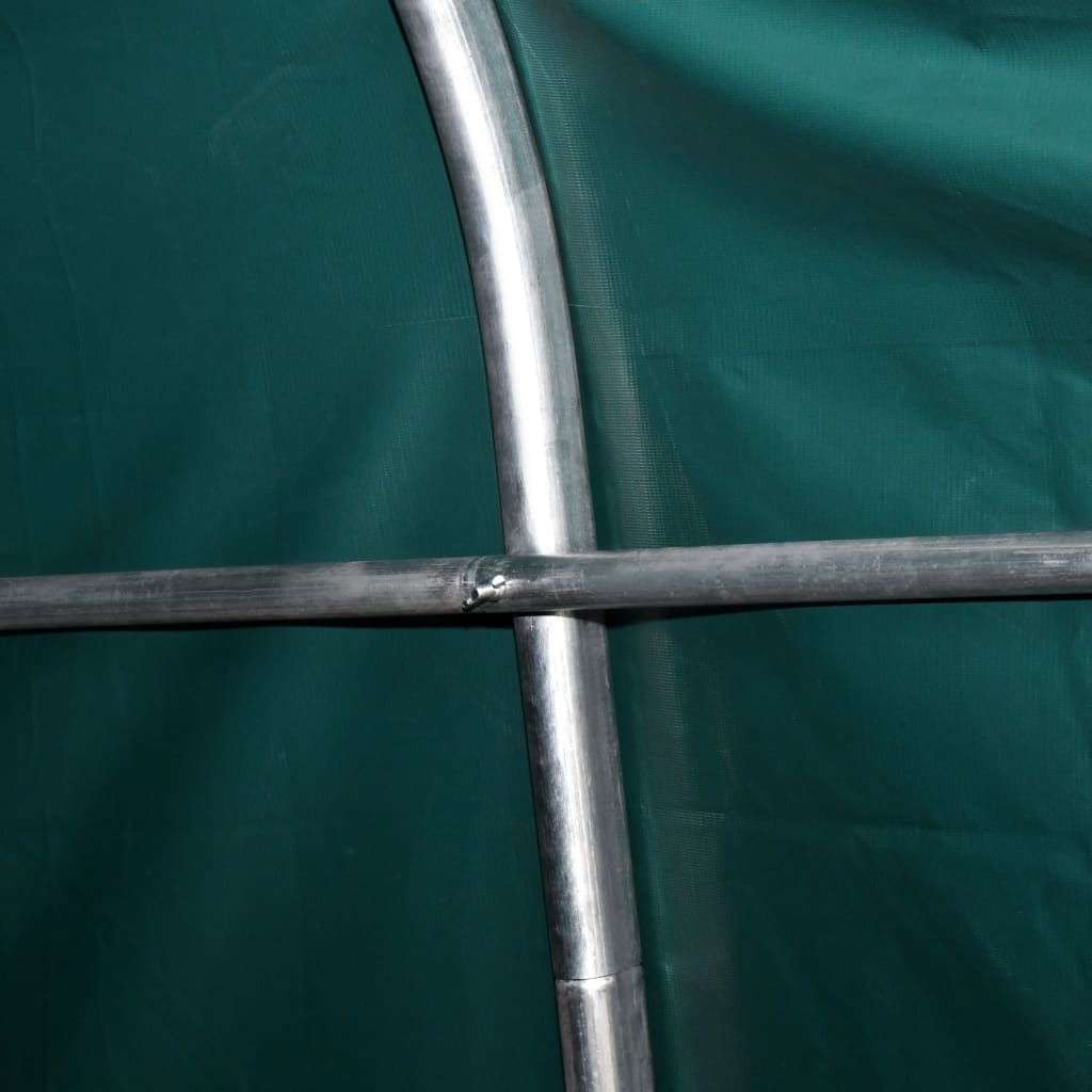 flytteligt læskur til husdyr PVC 550 g/m² 3,3x16 m mørkegrøn