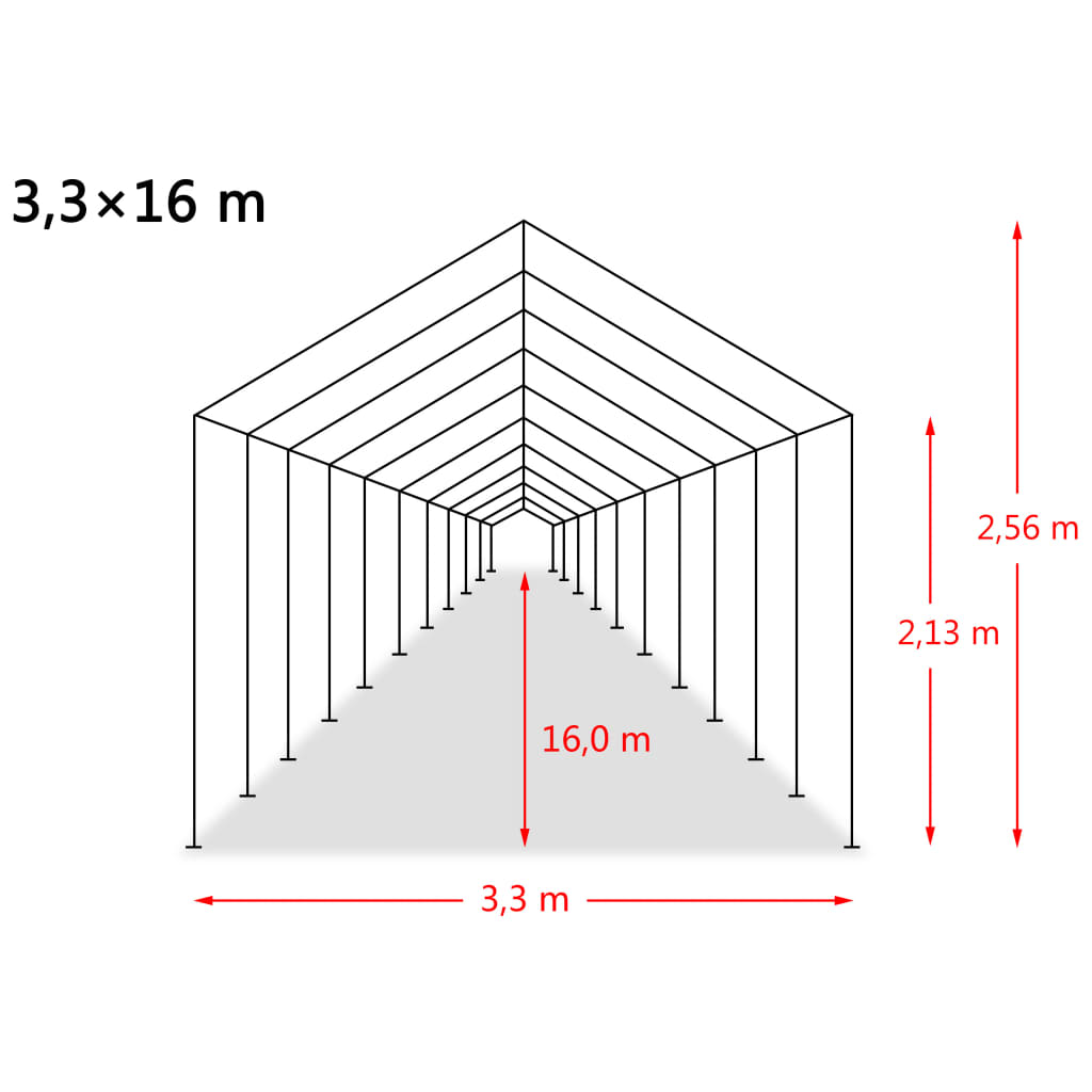 flytteligt læskur til husdyr PVC 550 g/m² 3,3x16 m mørkegrøn