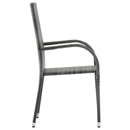 havestole 4 stk. stabelbare polyrattan grå