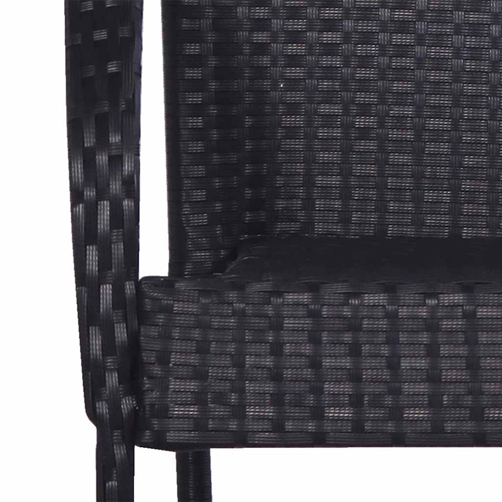 havestole 6 stk. stabelbare polyrattan sort