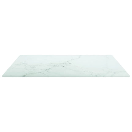 bordplade 60x60 cm 6 mm hærdet glas med marmordesign hvid