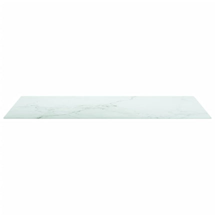 bordplade 100x50 cm 6 mm hærdet glas med marmordesign hvid