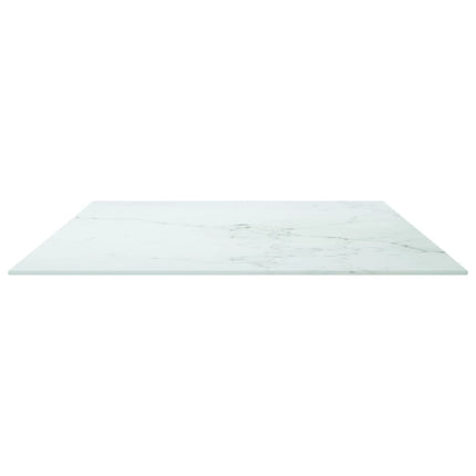 bordplade 100x62 cm 8 mm hærdet glas med marmordesign hvid