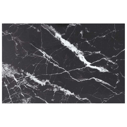 bordplade 100x62 cm 8 mm hærdet glas med marmordesign sort
