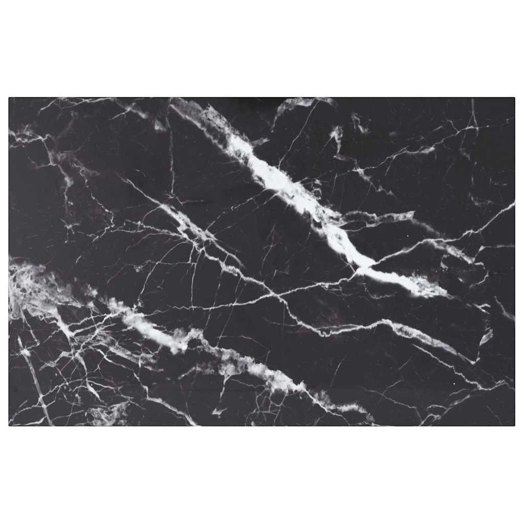 bordplade 100x62 cm 8 mm hærdet glas med marmordesign sort billede