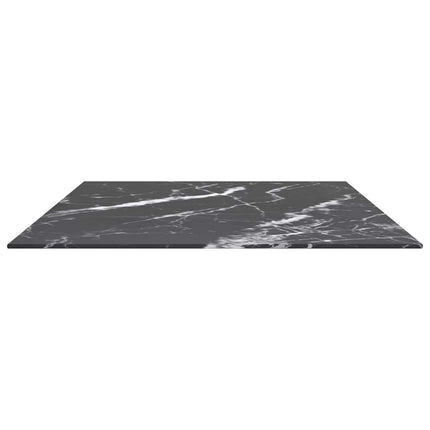 bordplade 100x62 cm 8 mm hærdet glas med marmordesign sort