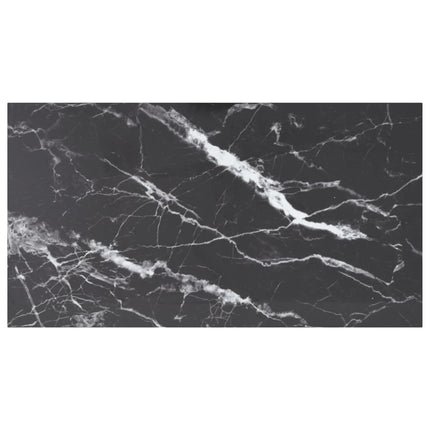 bordplade 120x65 cm 8 mm hærdet glas med marmordesign sort
