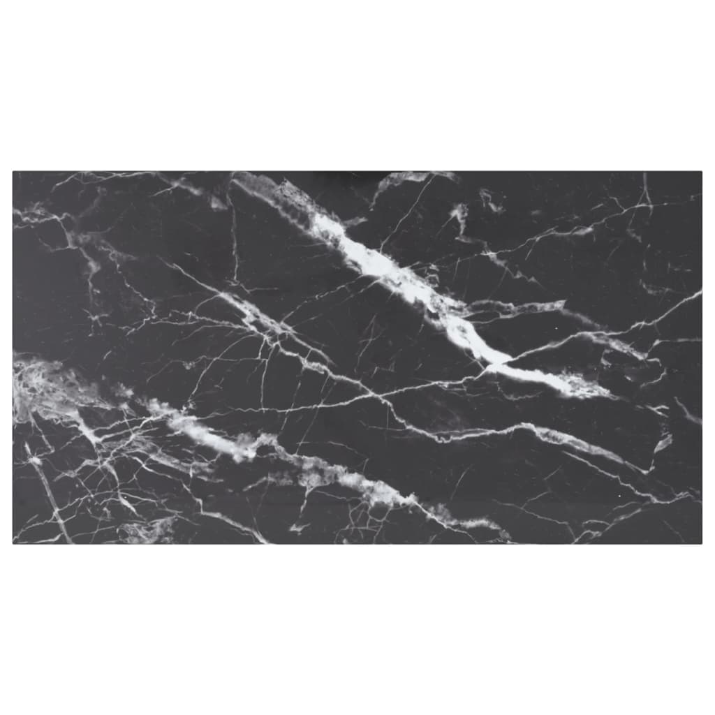 bordplade 120x65 cm 8 mm hærdet glas med marmordesign sort billede