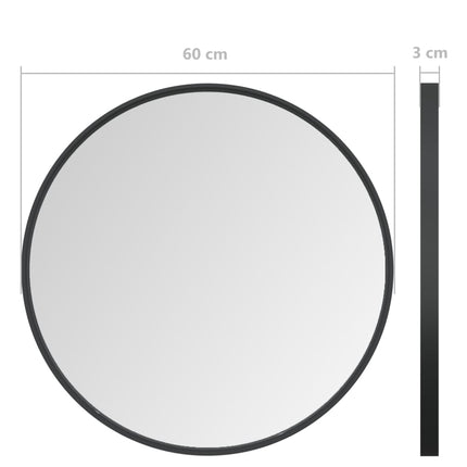 vægspejl 60 cm sort