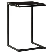 sidebord 40x40x60 cm hærdet glas sort