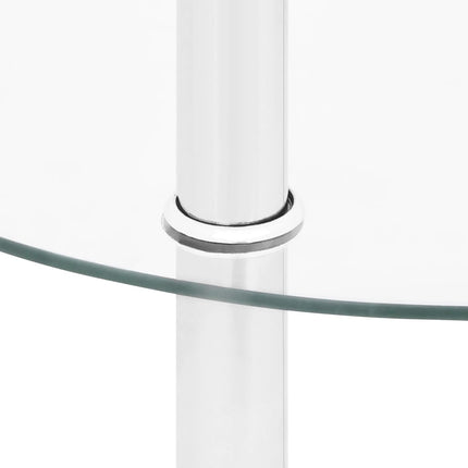 sidebord med hylde 38 cm hærdet glas transparent