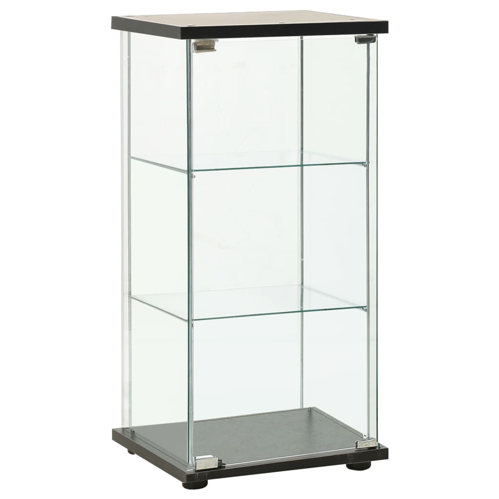 opbevaringsskab hærdet glas sort