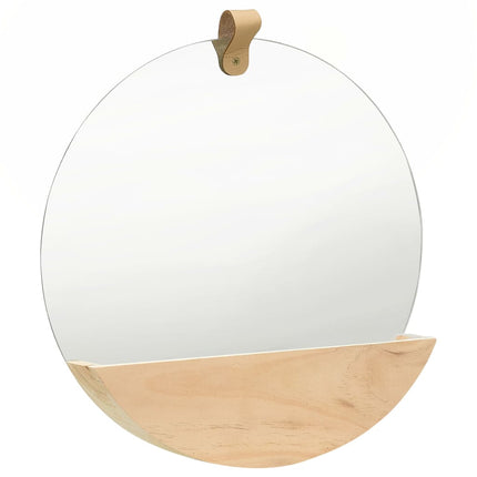 vægspejl 35 cm massivt fyrretræ