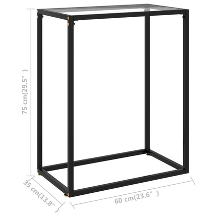 konsolbord 60x35x75 cm hærdet glas transparent