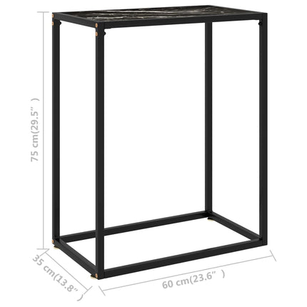 konsolbord 60x35x75 cm hærdet glas sort