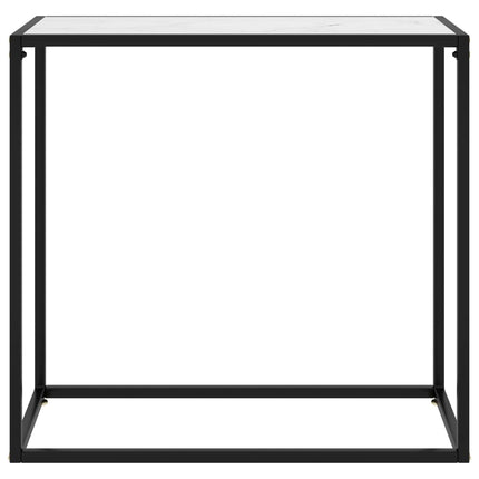 konsolbord 80x35x75 cm hærdet glas hvid