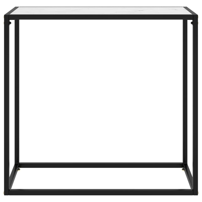 konsolbord 80x35x75 cm hærdet glas hvid