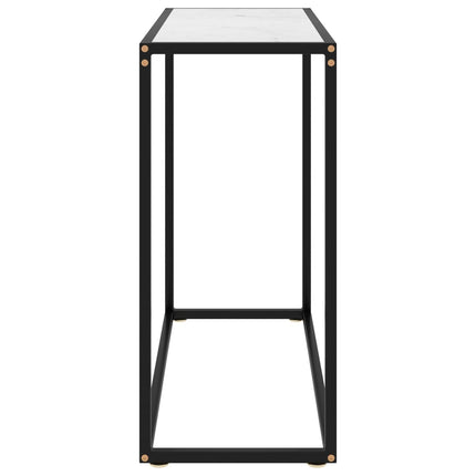 konsolbord 80x35x75 cm hærdet glas hvid