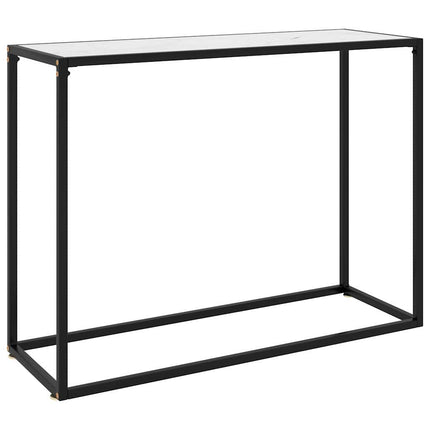 konsolbord 100x35x75 cm hærdet glas hvid