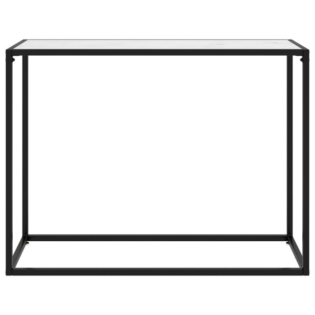 konsolbord 100x35x75 cm hærdet glas hvid