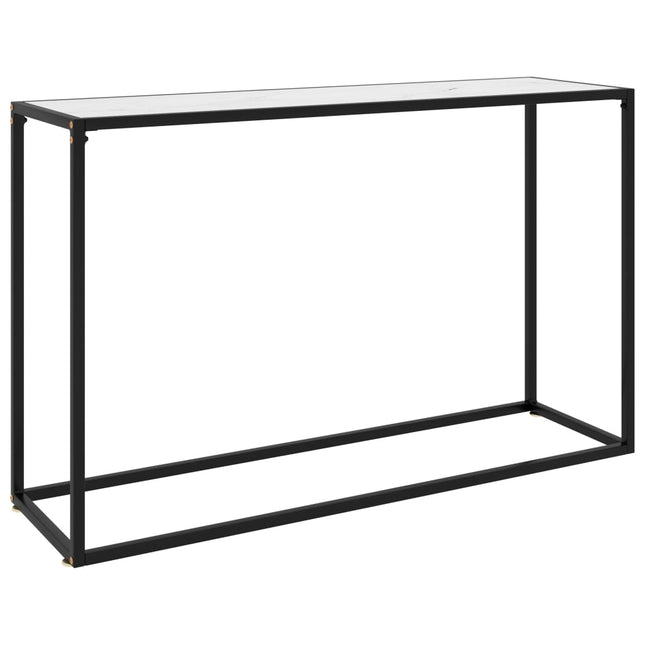 konsolbord 120x35x75 cm hærdet glas hvid