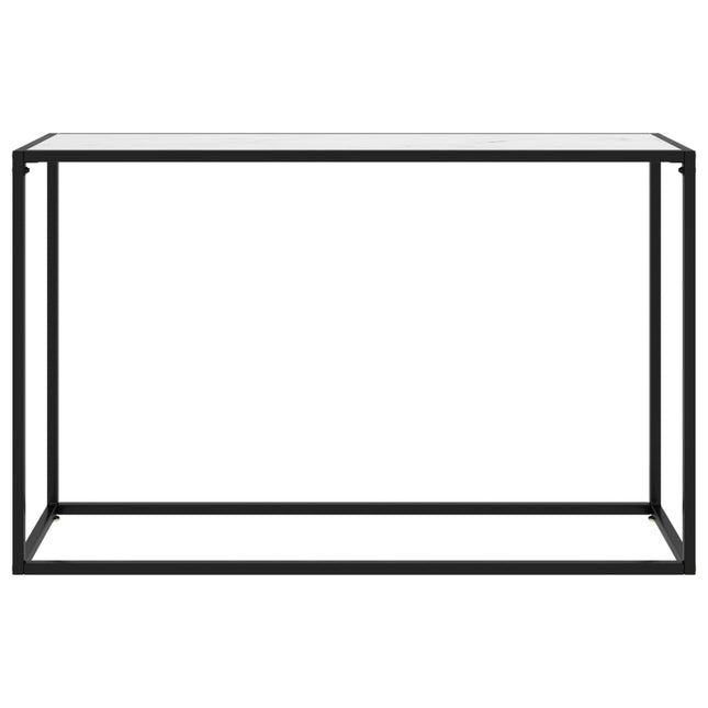 konsolbord 120x35x75 cm hærdet glas hvid