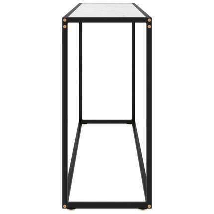 konsolbord 120x35x75 cm hærdet glas hvid