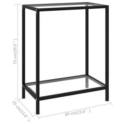konsolbord 60x35x75 cm hærdet glas transparent