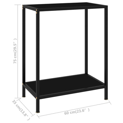 konsolbord 60x35x75 cm hærdet glas sort