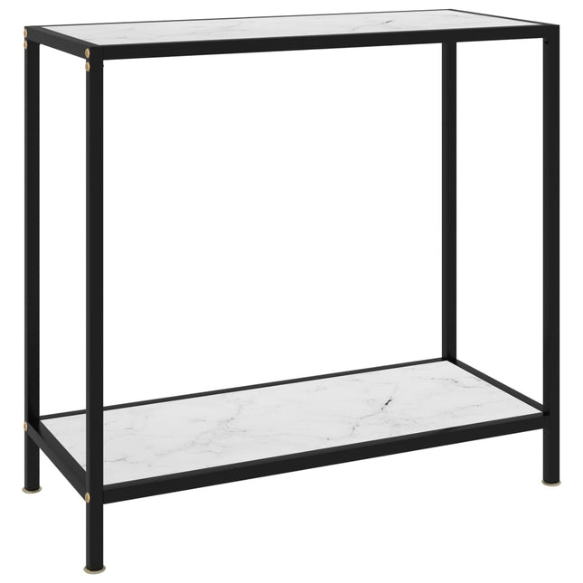 konsolbord 80x35x75 cm hærdet glas hvid