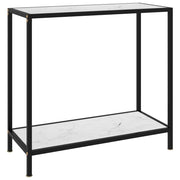 konsolbord 80x35x75 cm hærdet glas hvid